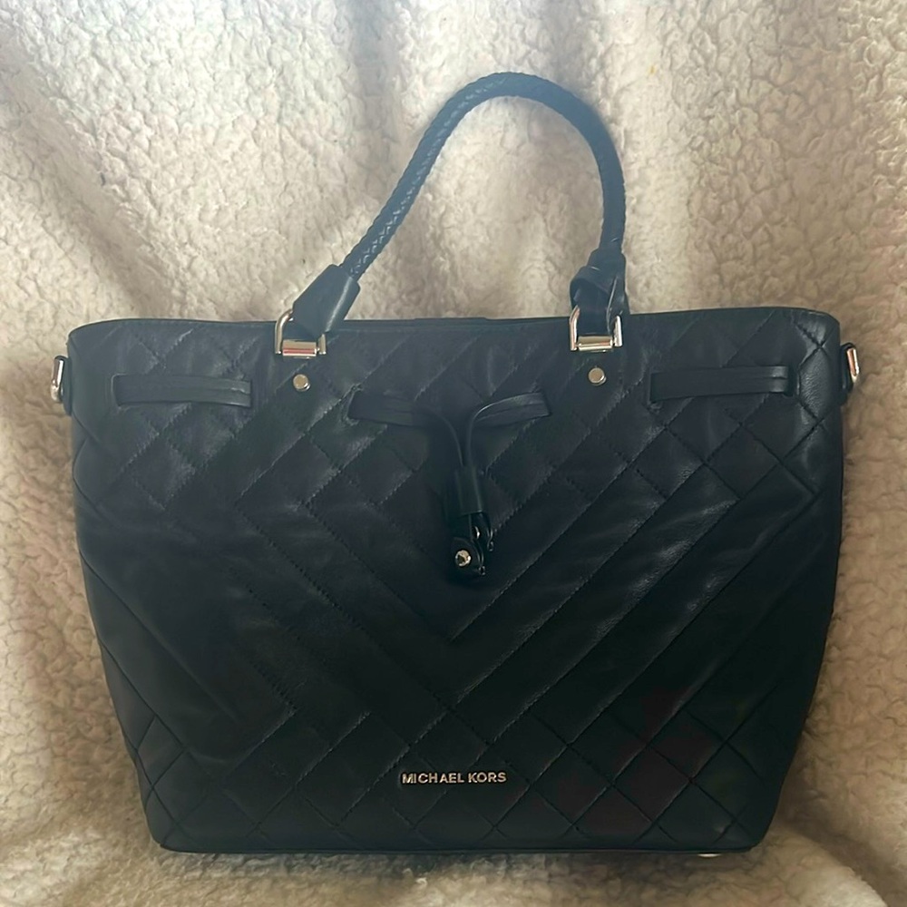 Michael Kors Black Quilted Tote Bag